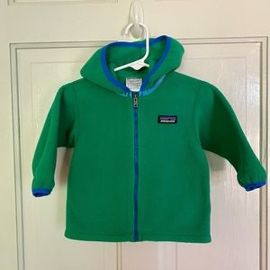 Patagonia Green Synchilla Baby Fleece Jacket Full Zip Hoodie 12M